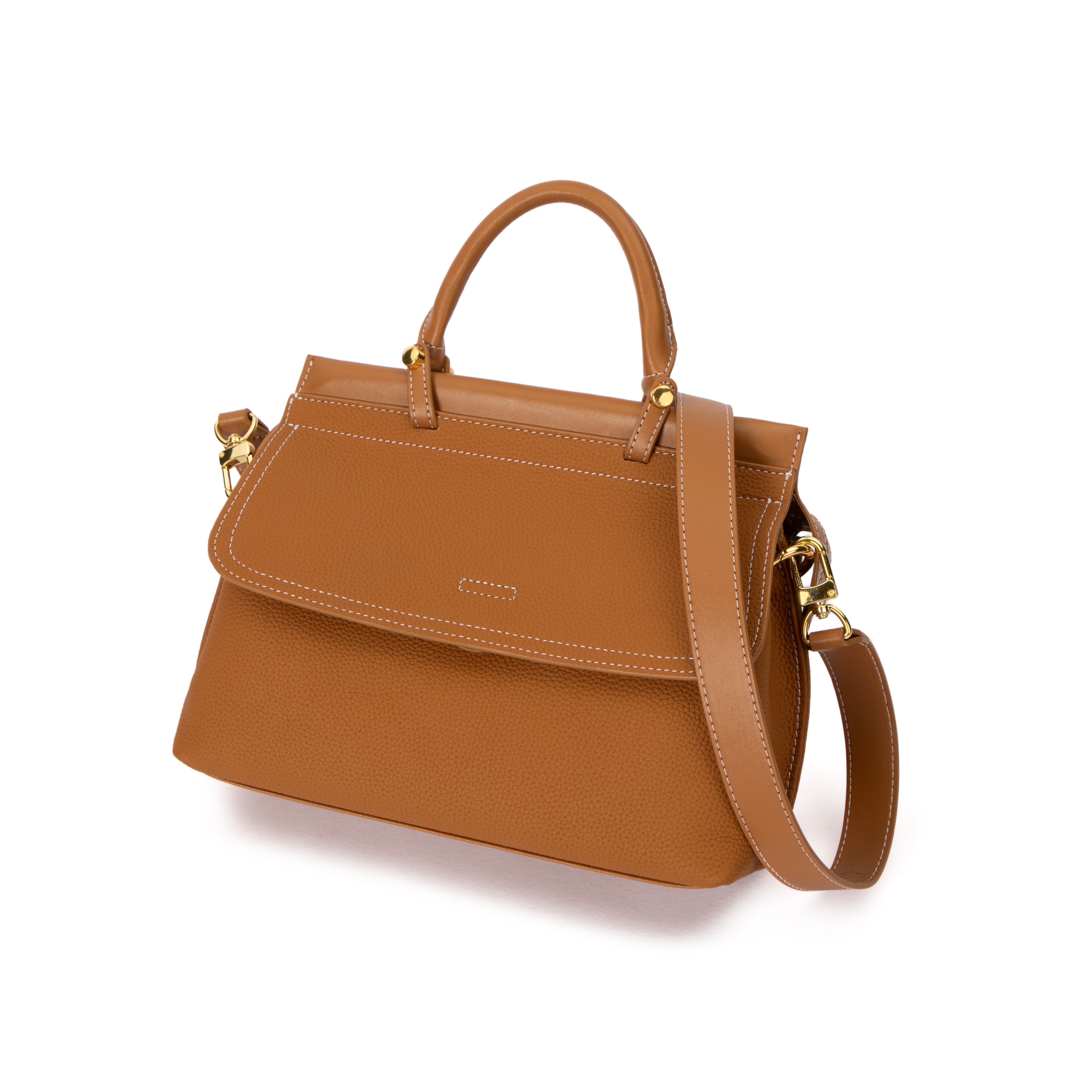 Caramel Grain Leather Chelsea Bag