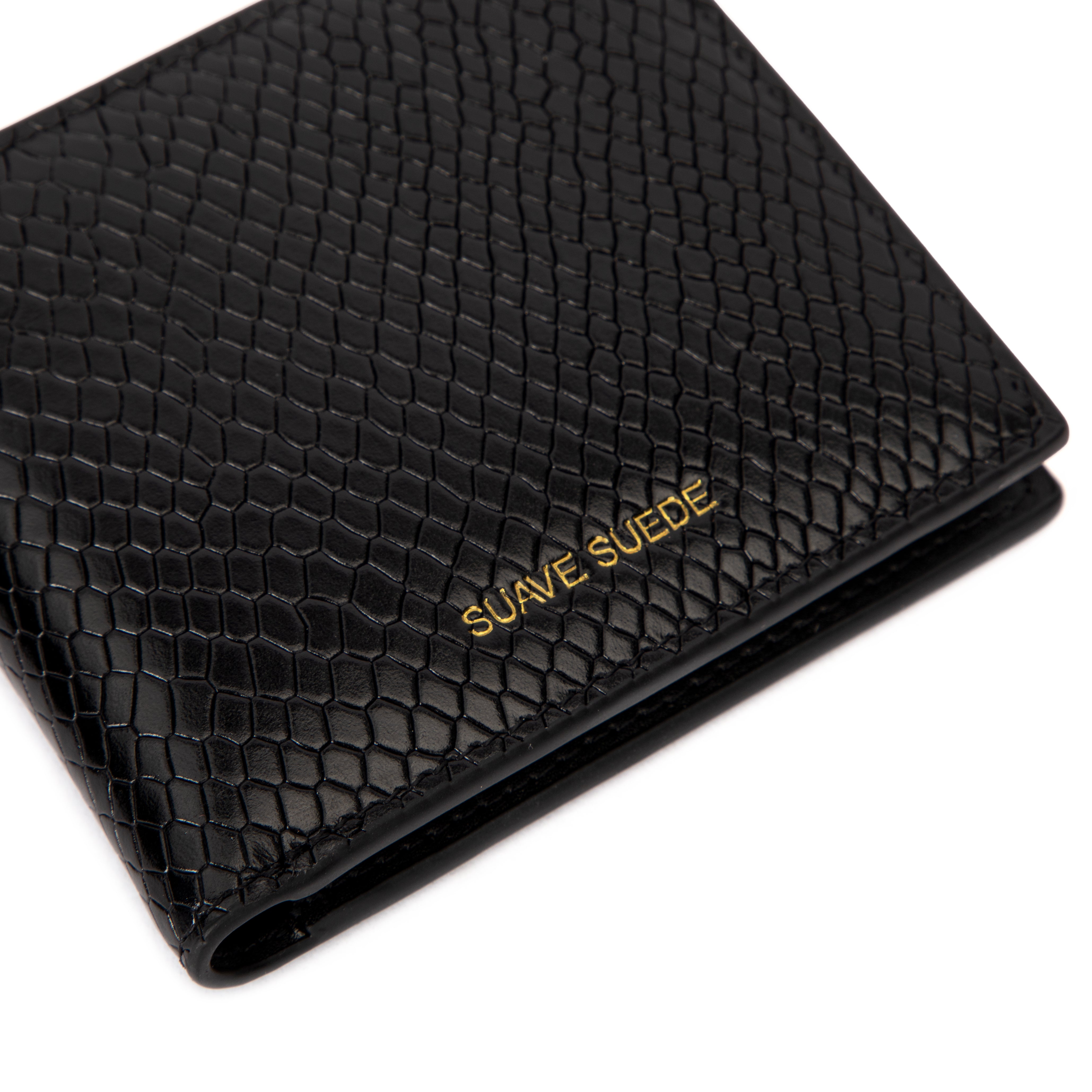 Midnight Black Snakeskin Wallet