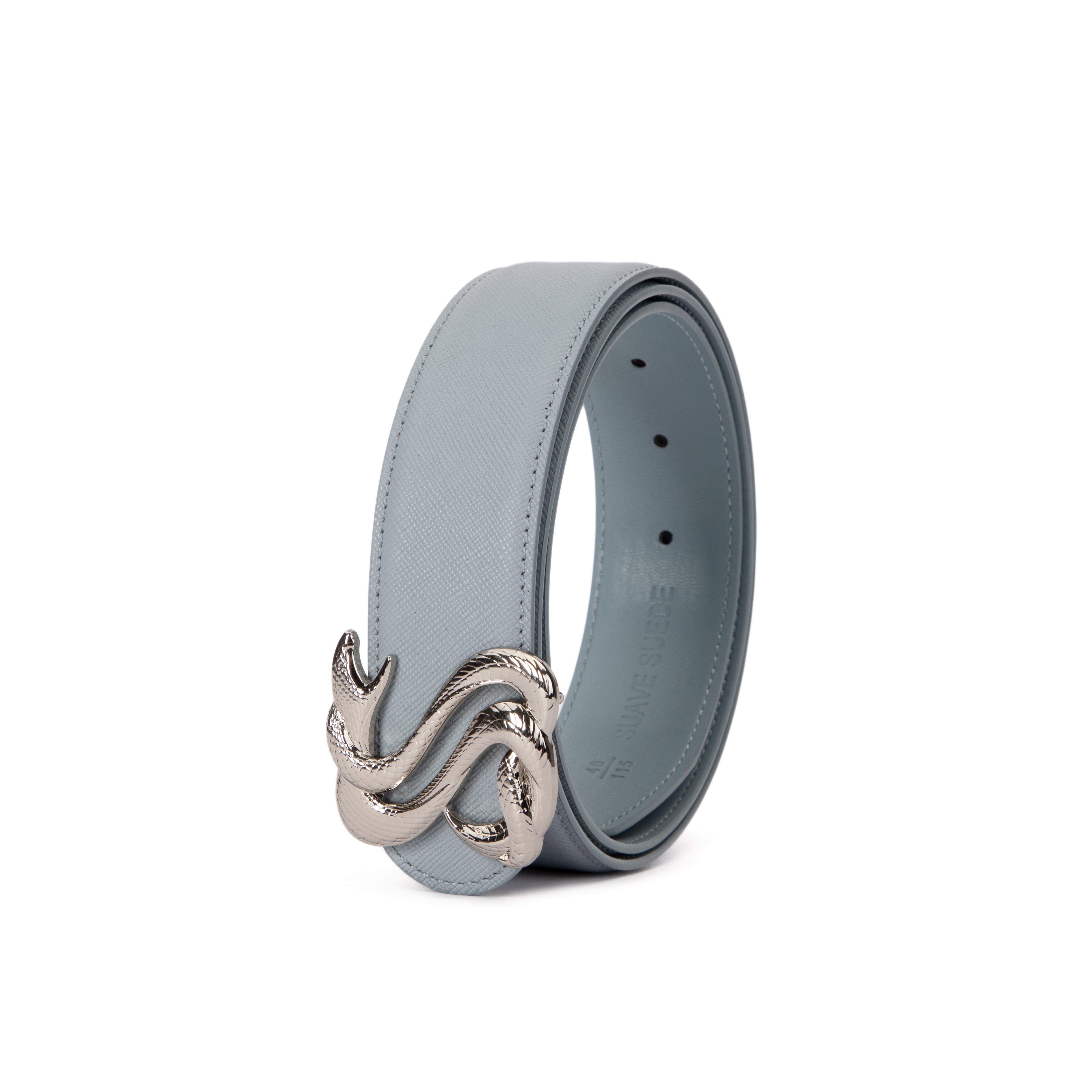 Grey Saffiano Belt