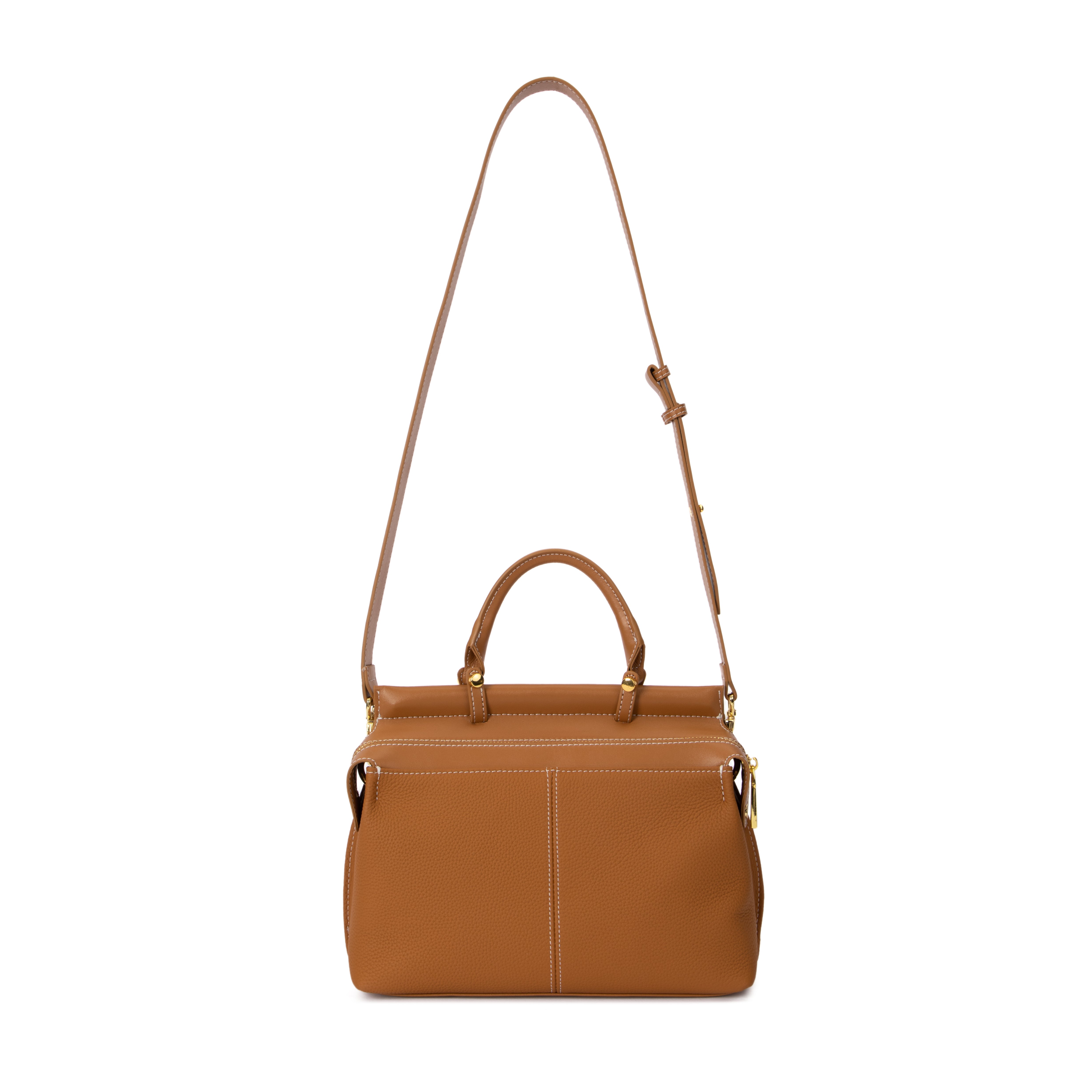 Caramel Grain Leather Chelsea Bag