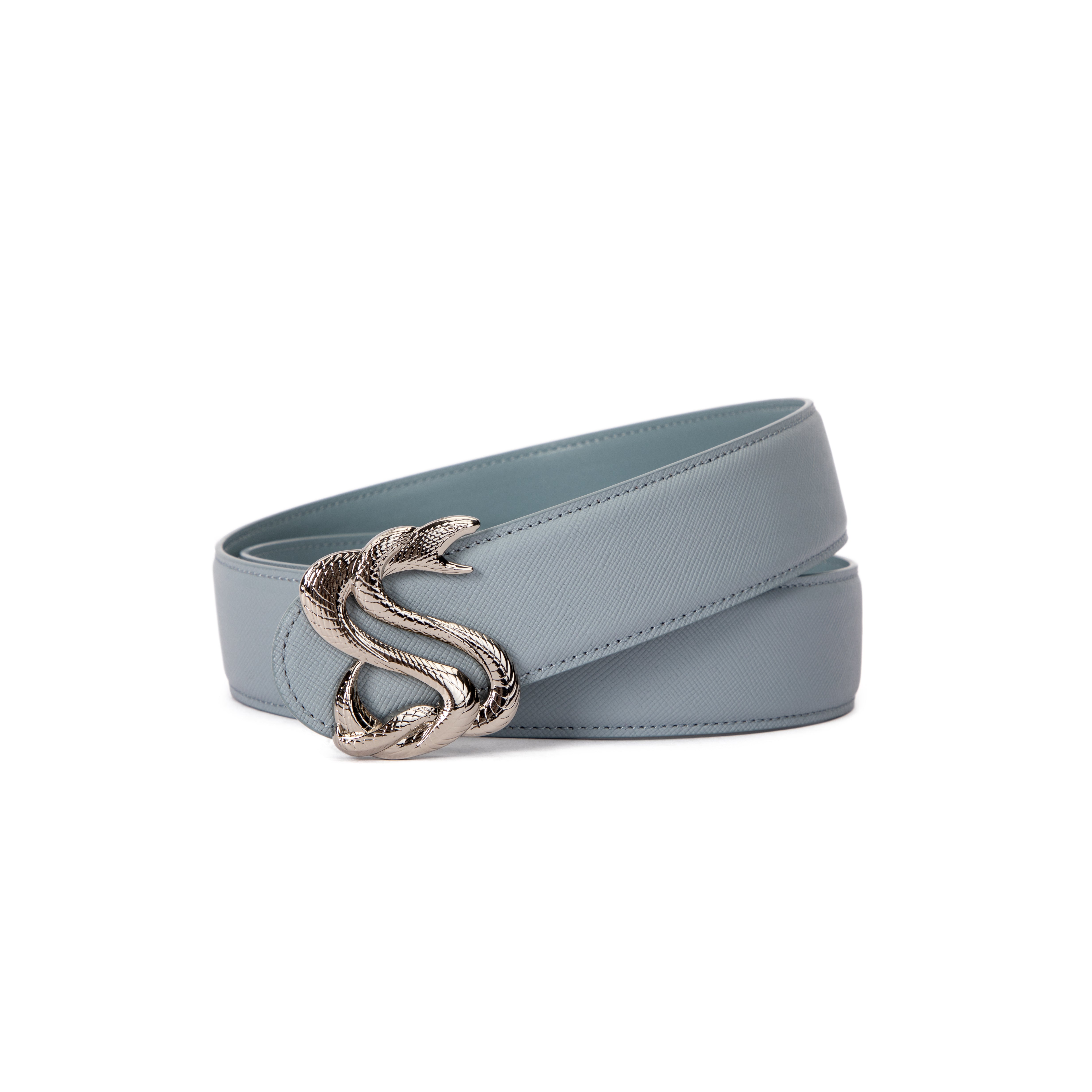 Grey Saffiano Belt