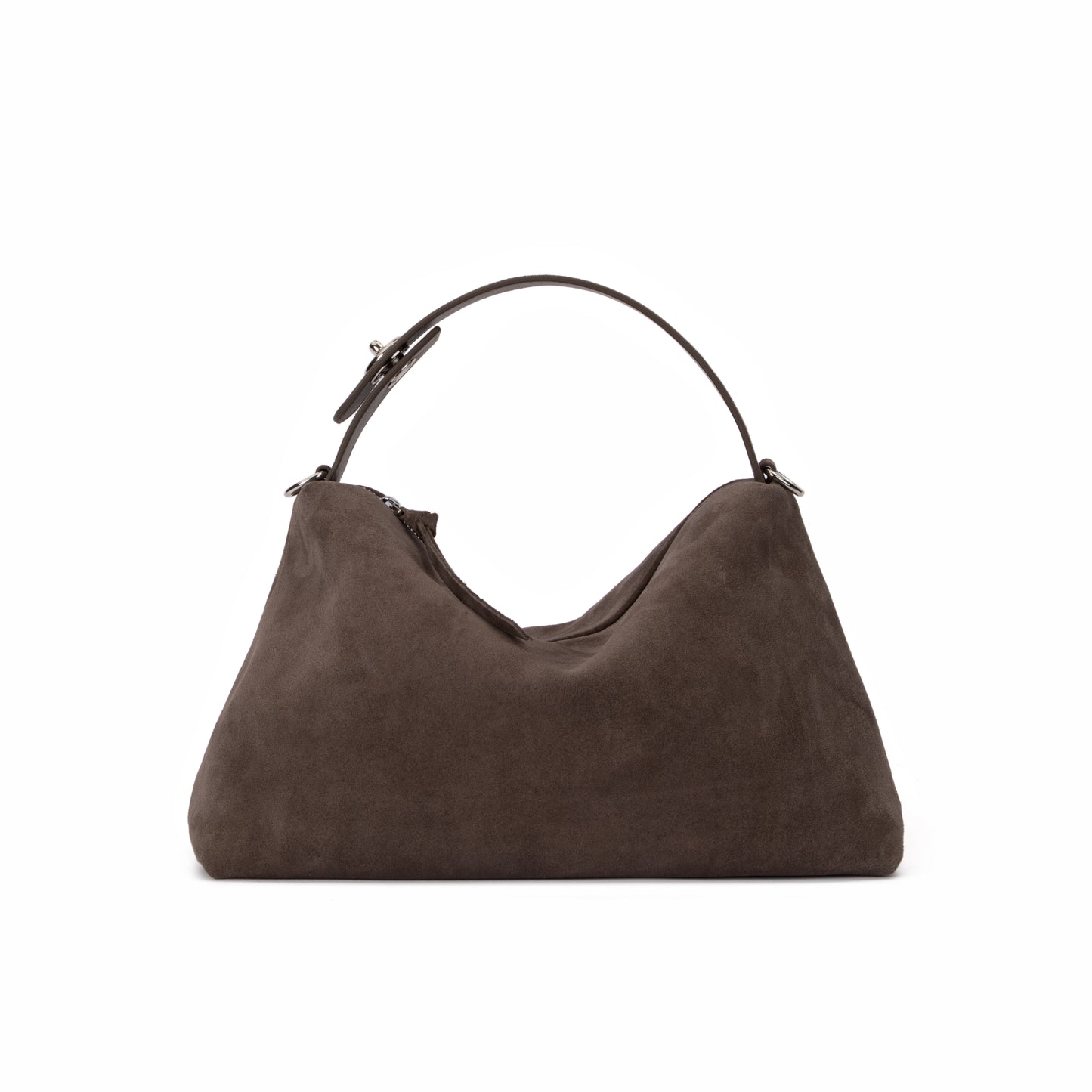 Smoky Quartz Suede Shoulder Bag