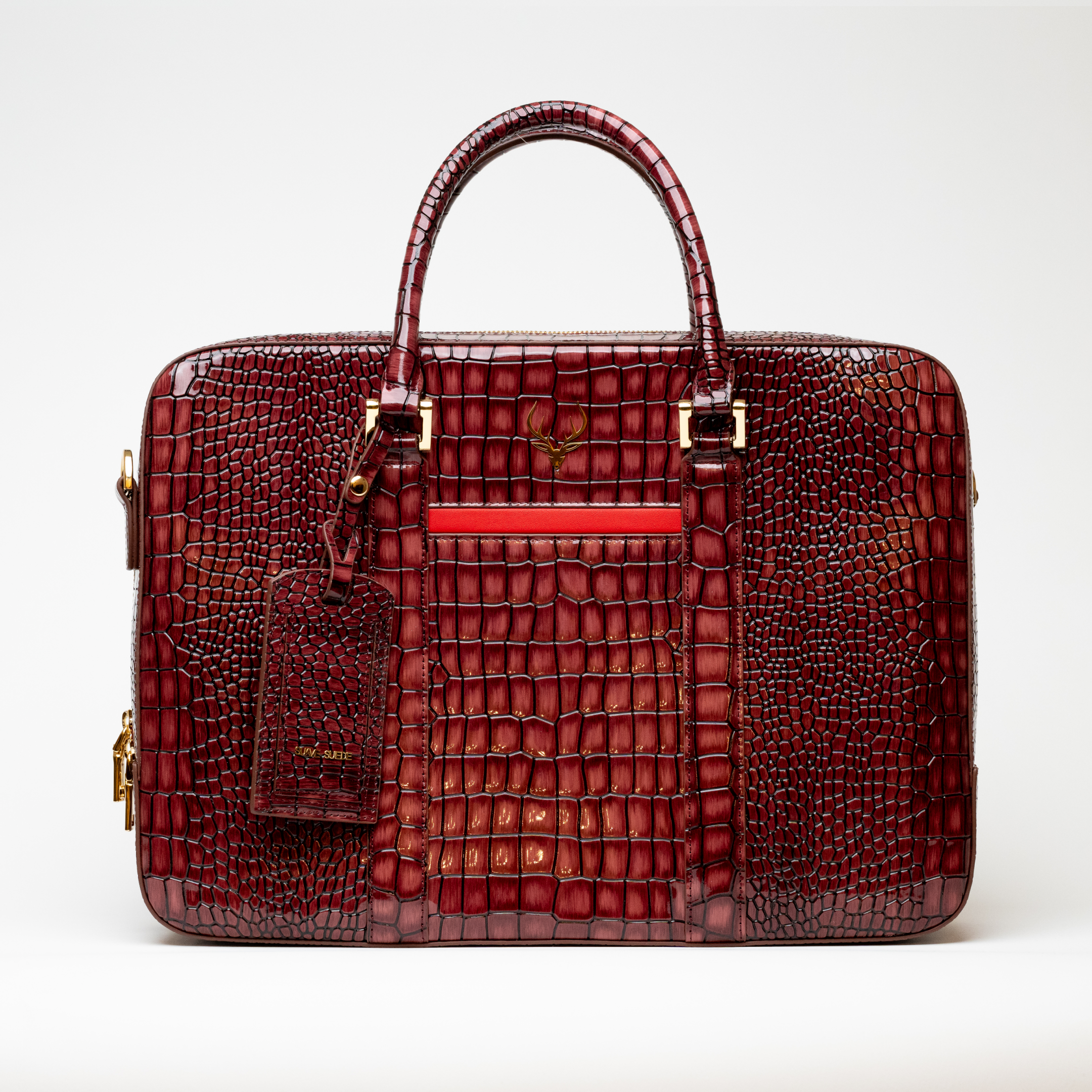 Maroon Crocodile Handbag