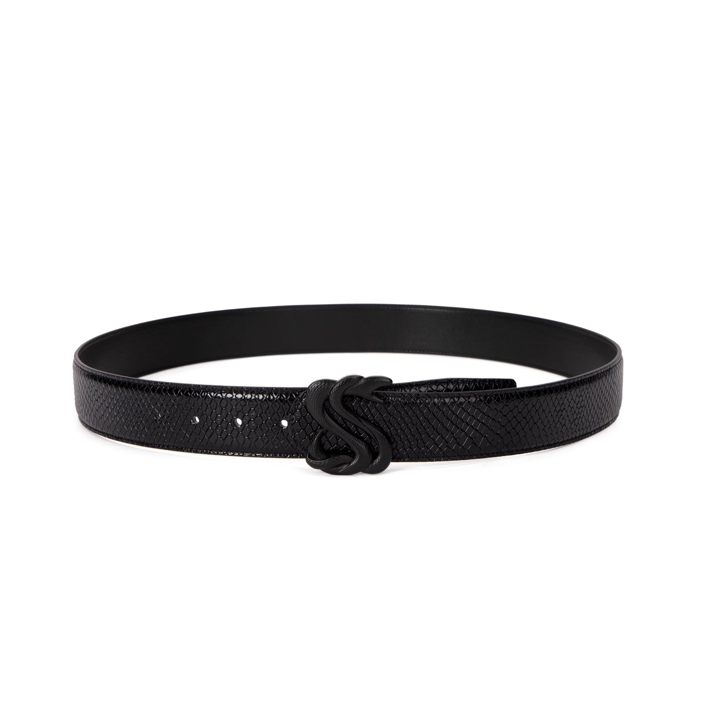 Midnight Black Snakeskin Belt