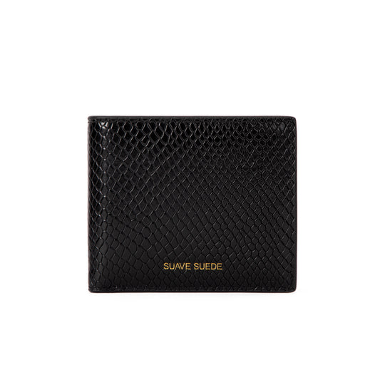 Midnight Black Snakeskin Wallet