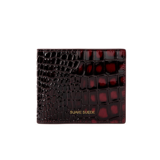 Burnt Maroon Croc Wallet