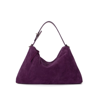 Lavender Plum Suede Shoulder Bag