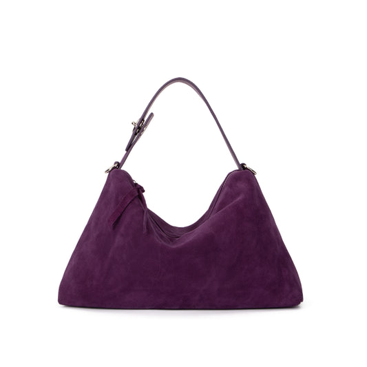 Lavender Plum Suede Shoulder Bag