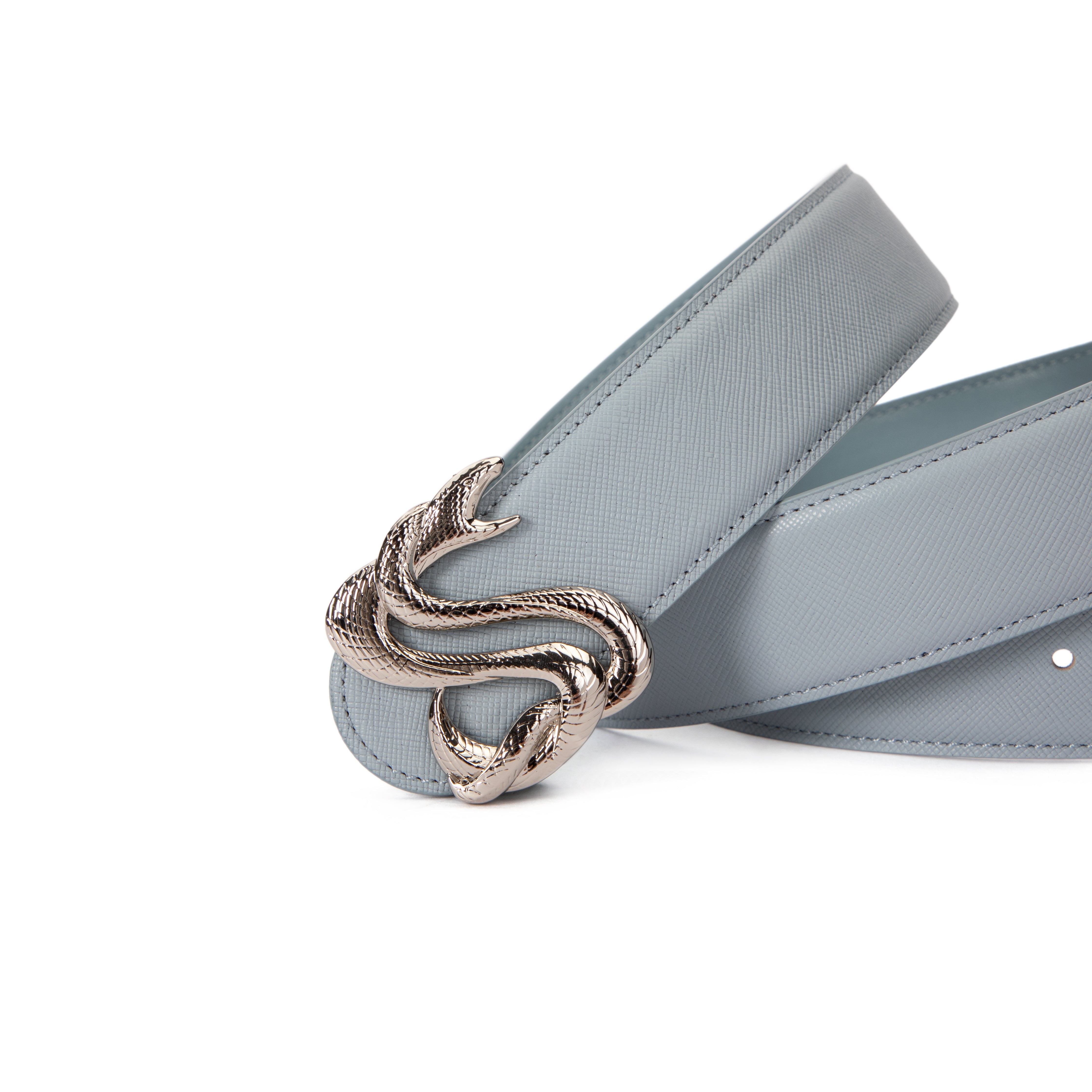 Grey Saffiano Belt