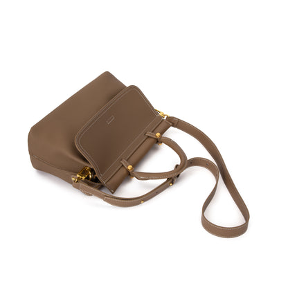 Taupe Grain Leather Chelsea Bag