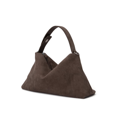 Smoky Quartz Suede Shoulder Bag
