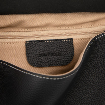 Black Grain Leather Chelsea Bag