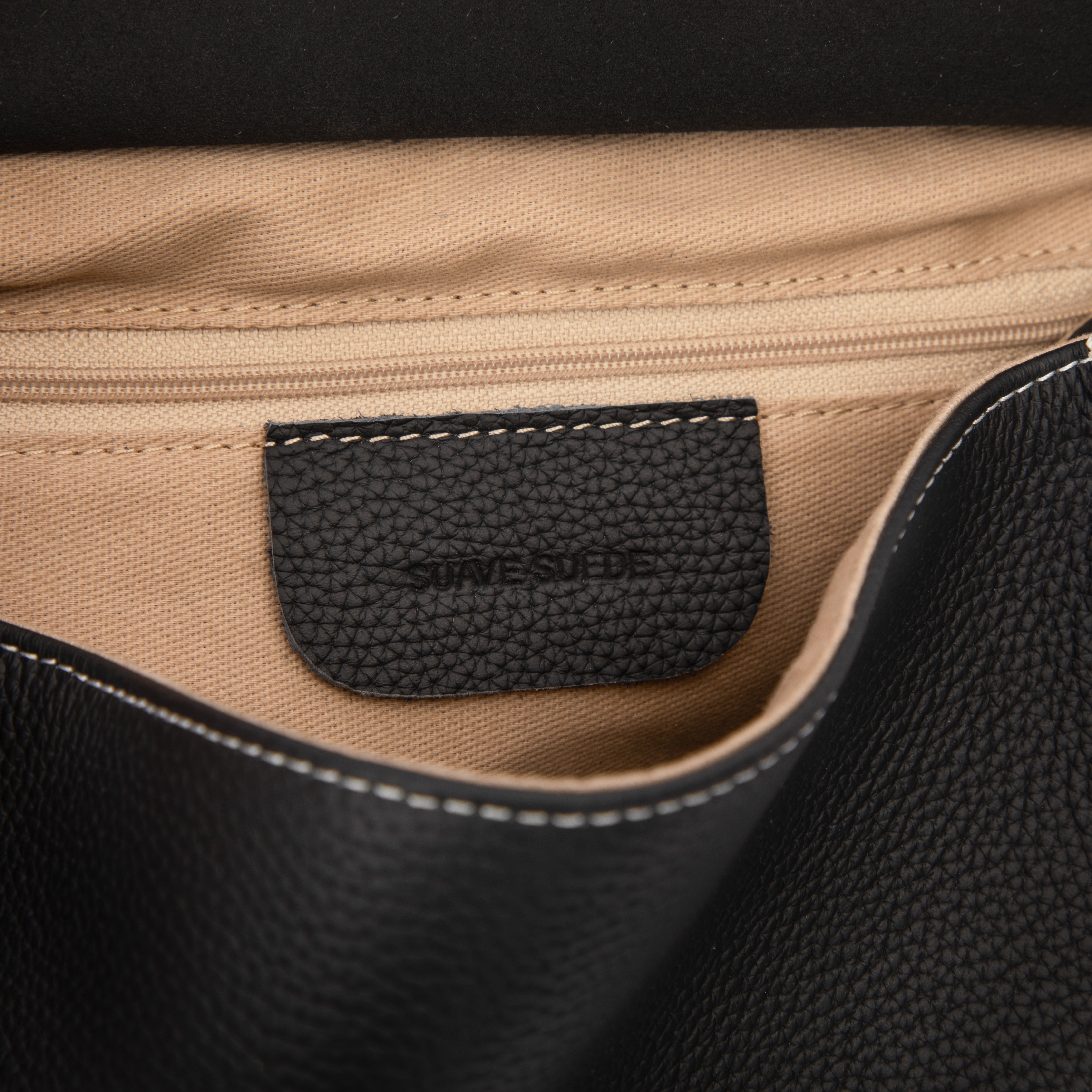 Black Grain Leather Chelsea Bag