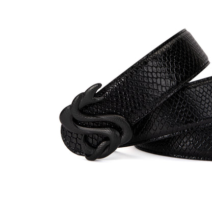 Midnight Black Snakeskin Belt