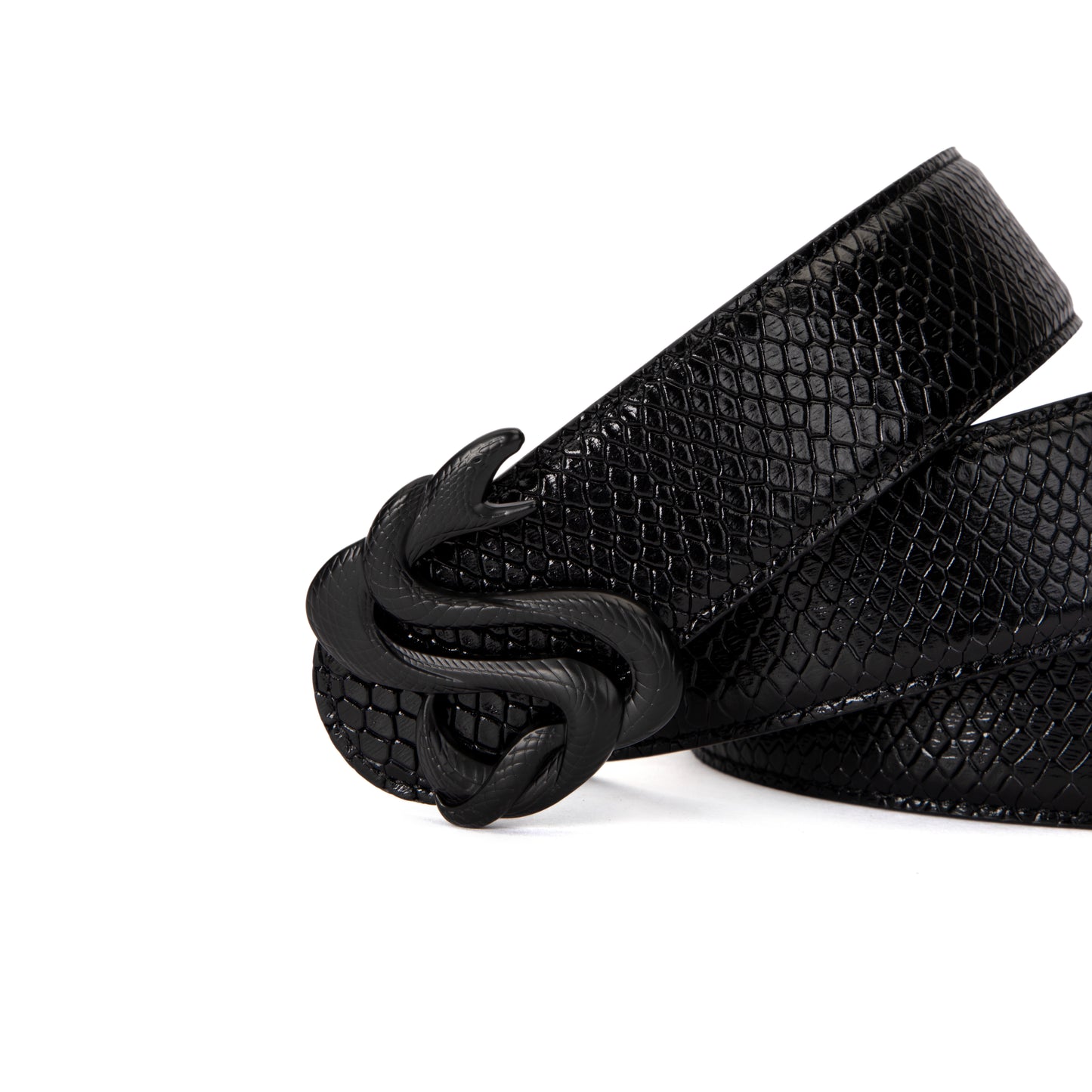 Midnight Black Snakeskin Belt