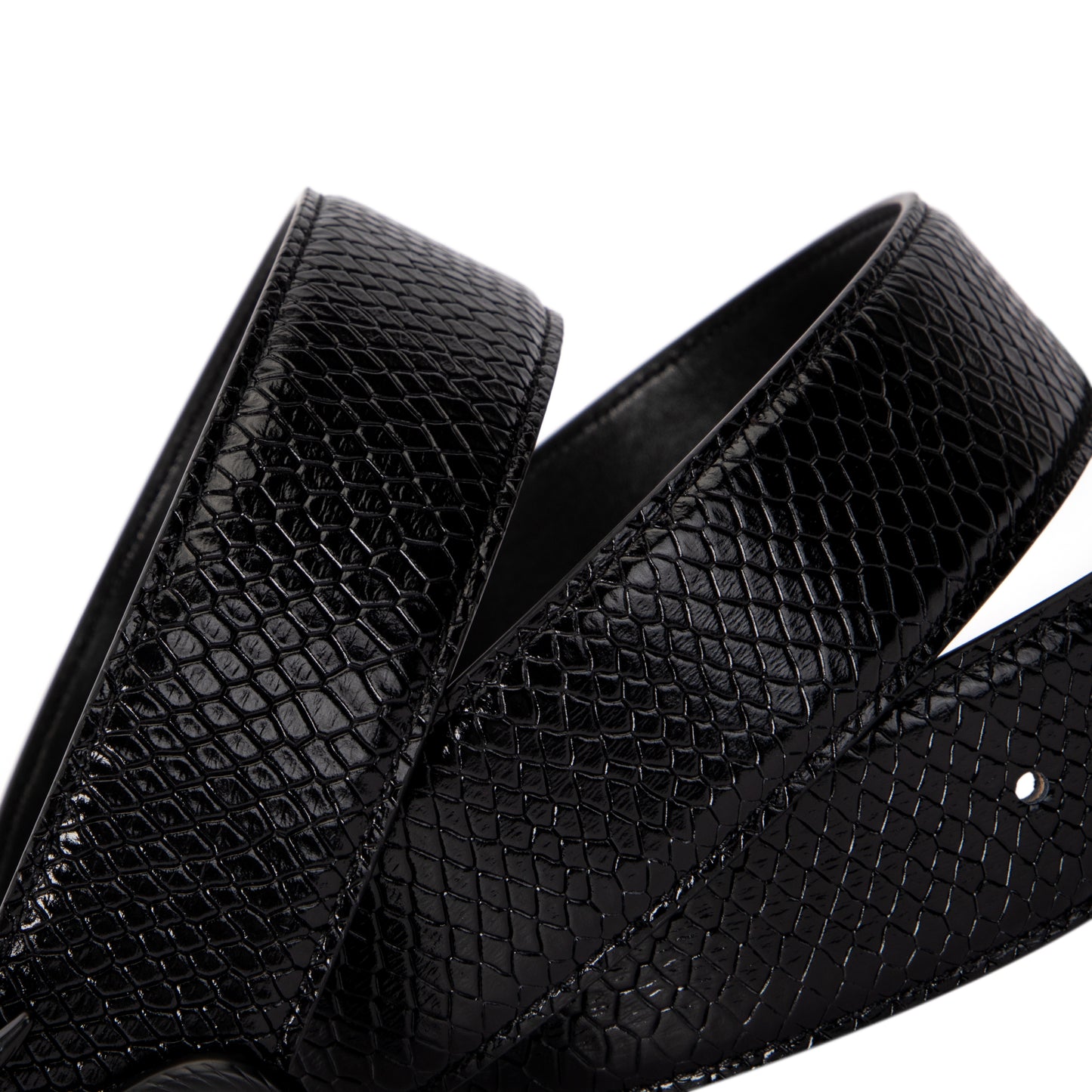 Midnight Black Snakeskin Belt