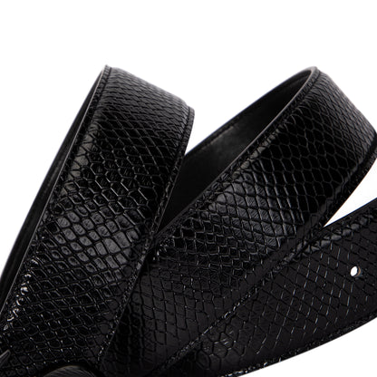 Midnight Black Snakeskin Belt
