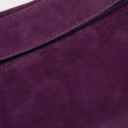 Lavender Plum Suede Shoulder Bag