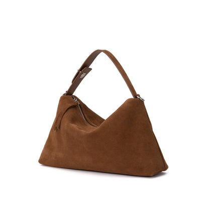 Cinnamon Suede Shoulder Bag