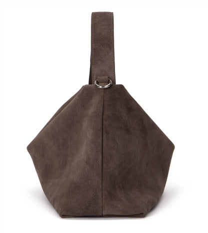 Smoky Quartz Suede Shoulder Bag