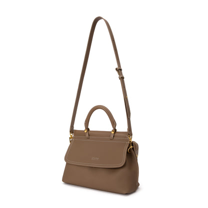 Taupe Grain Leather Chelsea Bag