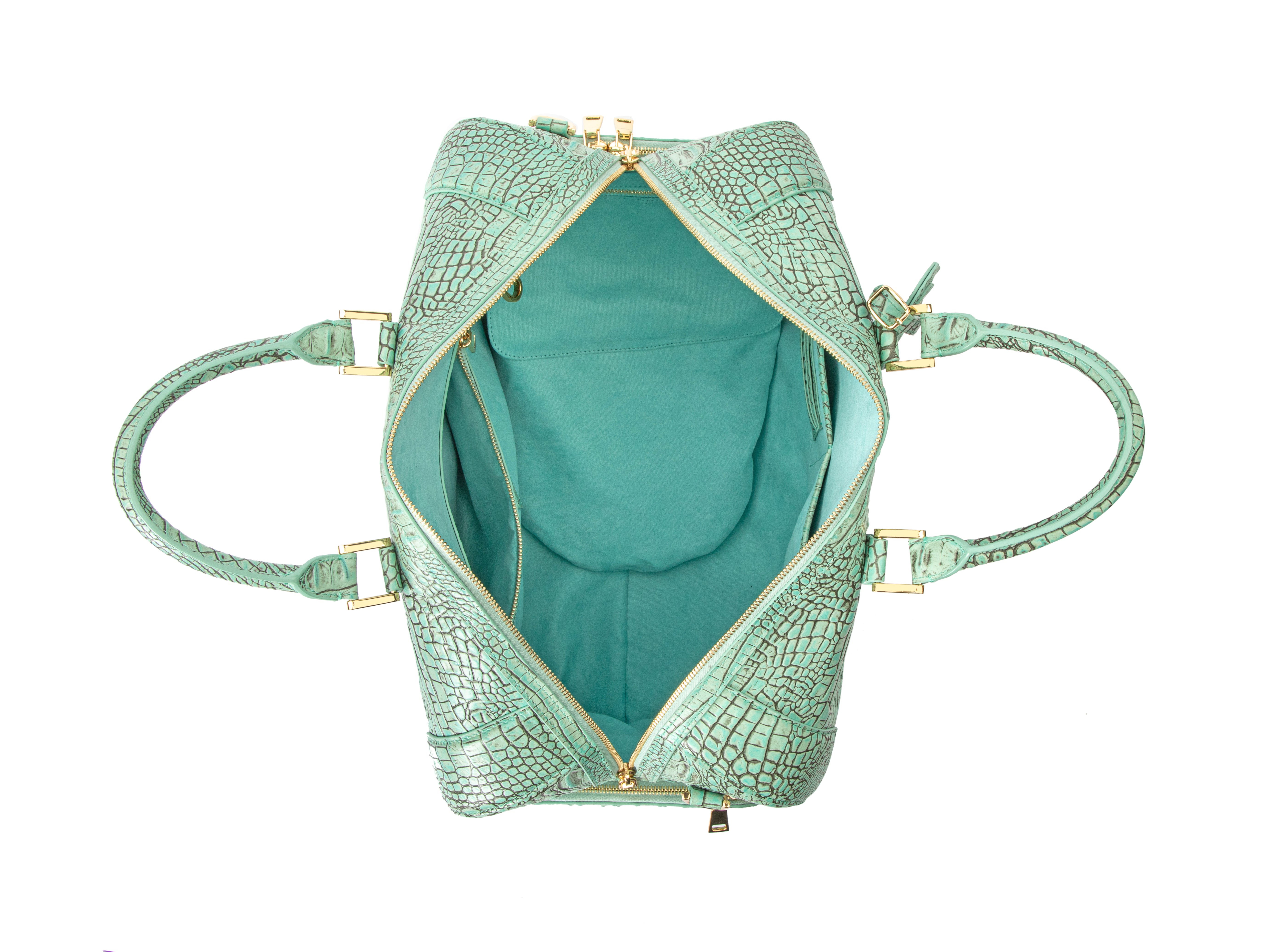 Green Croc Duffel Bag