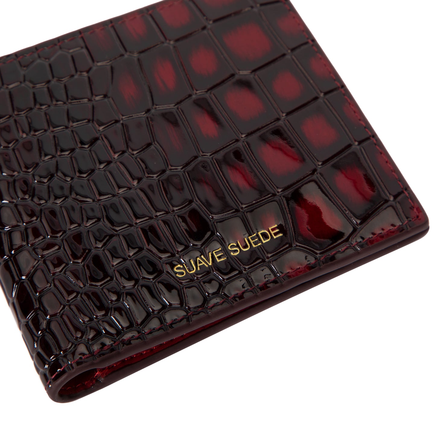 Burnt Maroon Crocodile Wallet