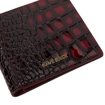 Burnt Maroon Crocodile Wallet