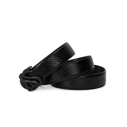 Midnight Black Snakeskin Belt
