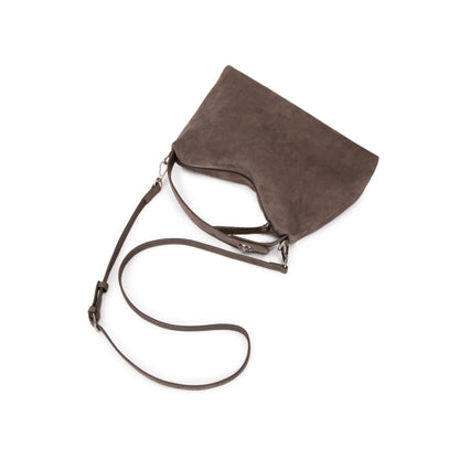 Smoky Quartz Suede Shoulder Bag