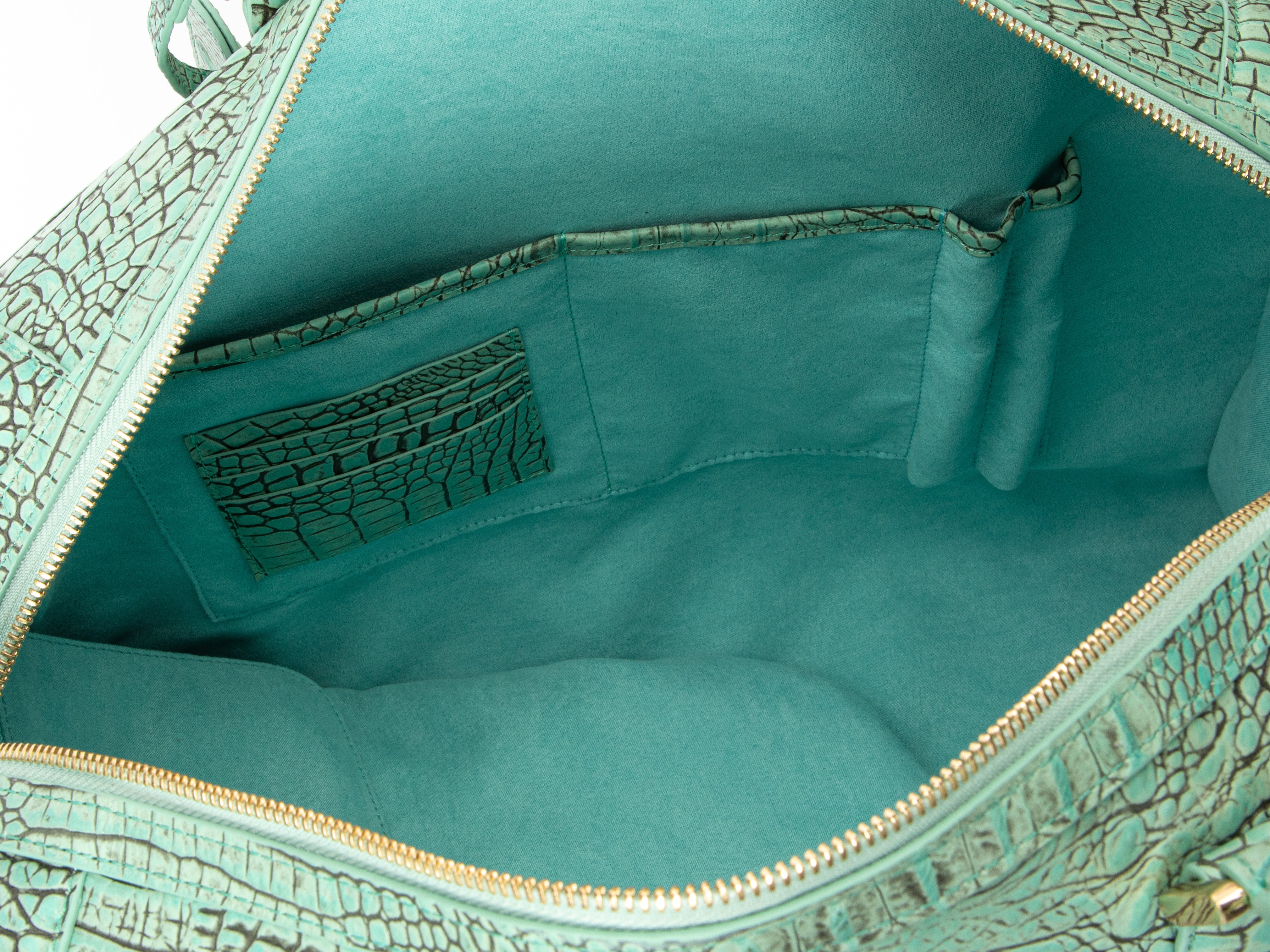 Green Croc Duffel Bag