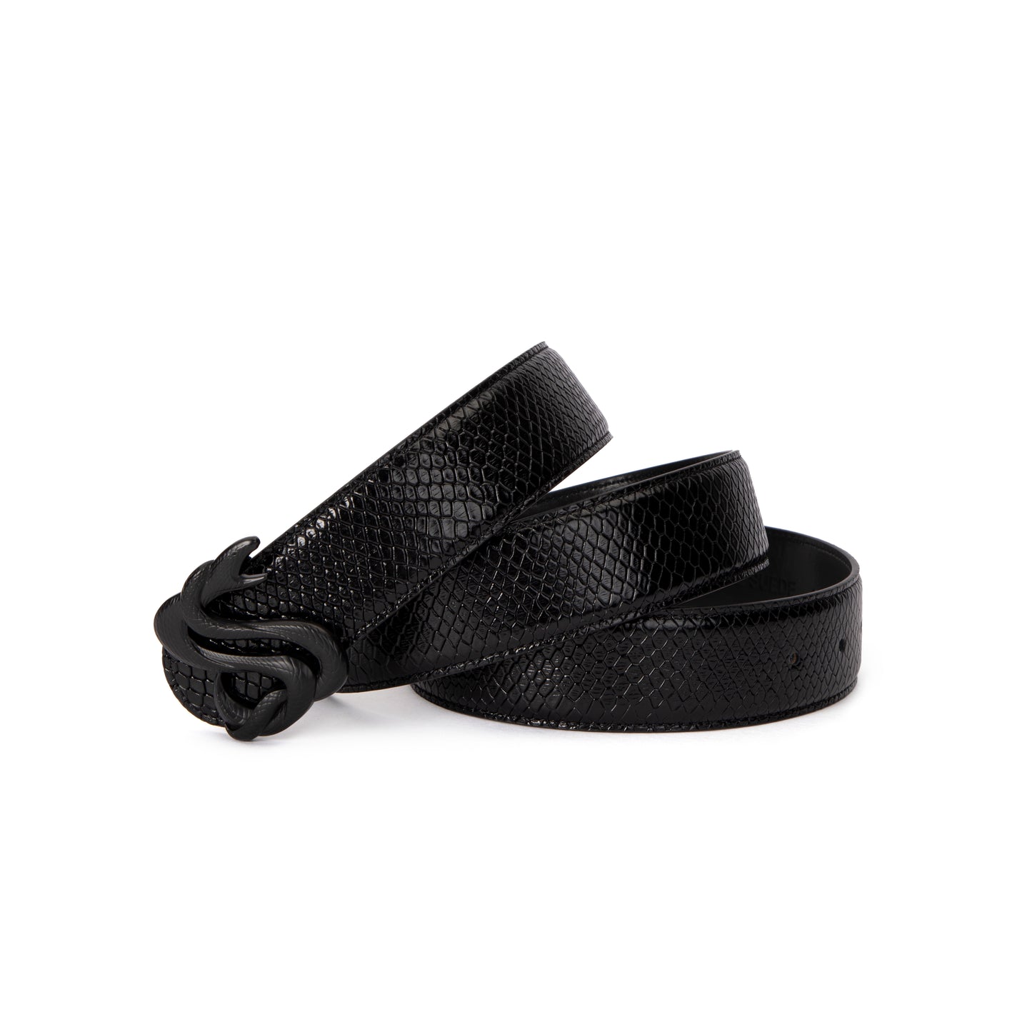 Midnight Black Snakeskin Belt