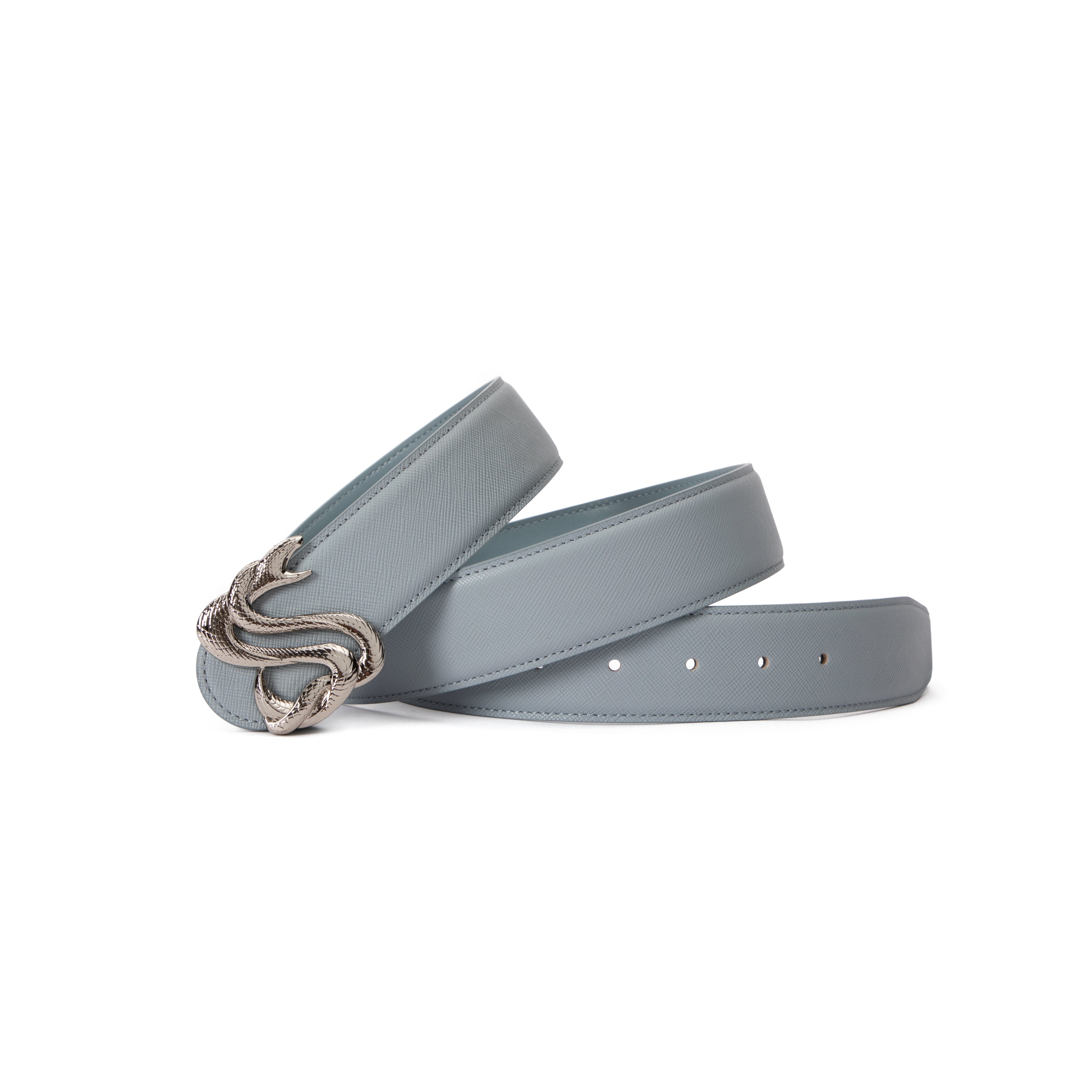 Grey Saffiano Belt
