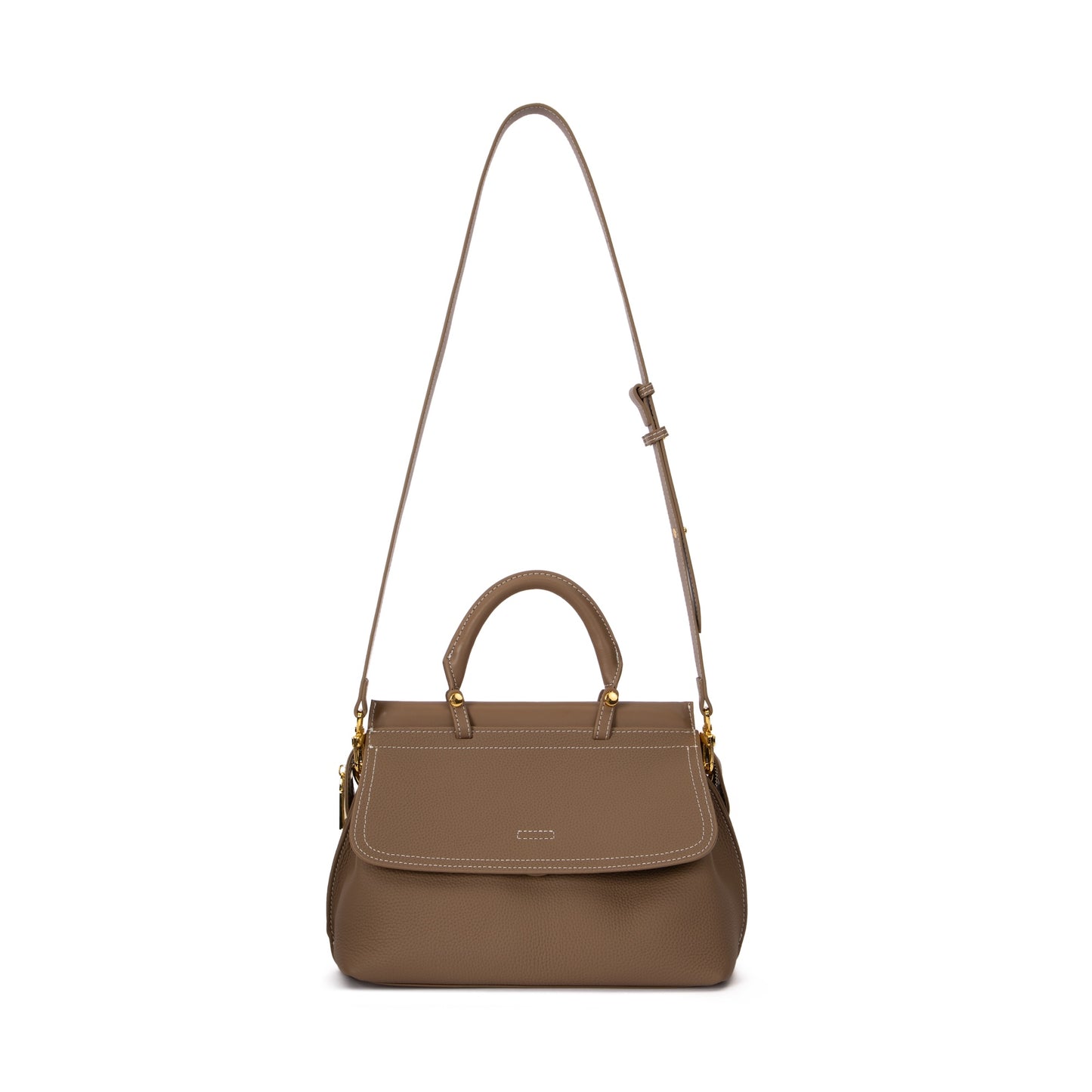 Taupe Grain Leather Chelsea Bag