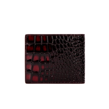 Burnt Maroon Crocodile Wallet