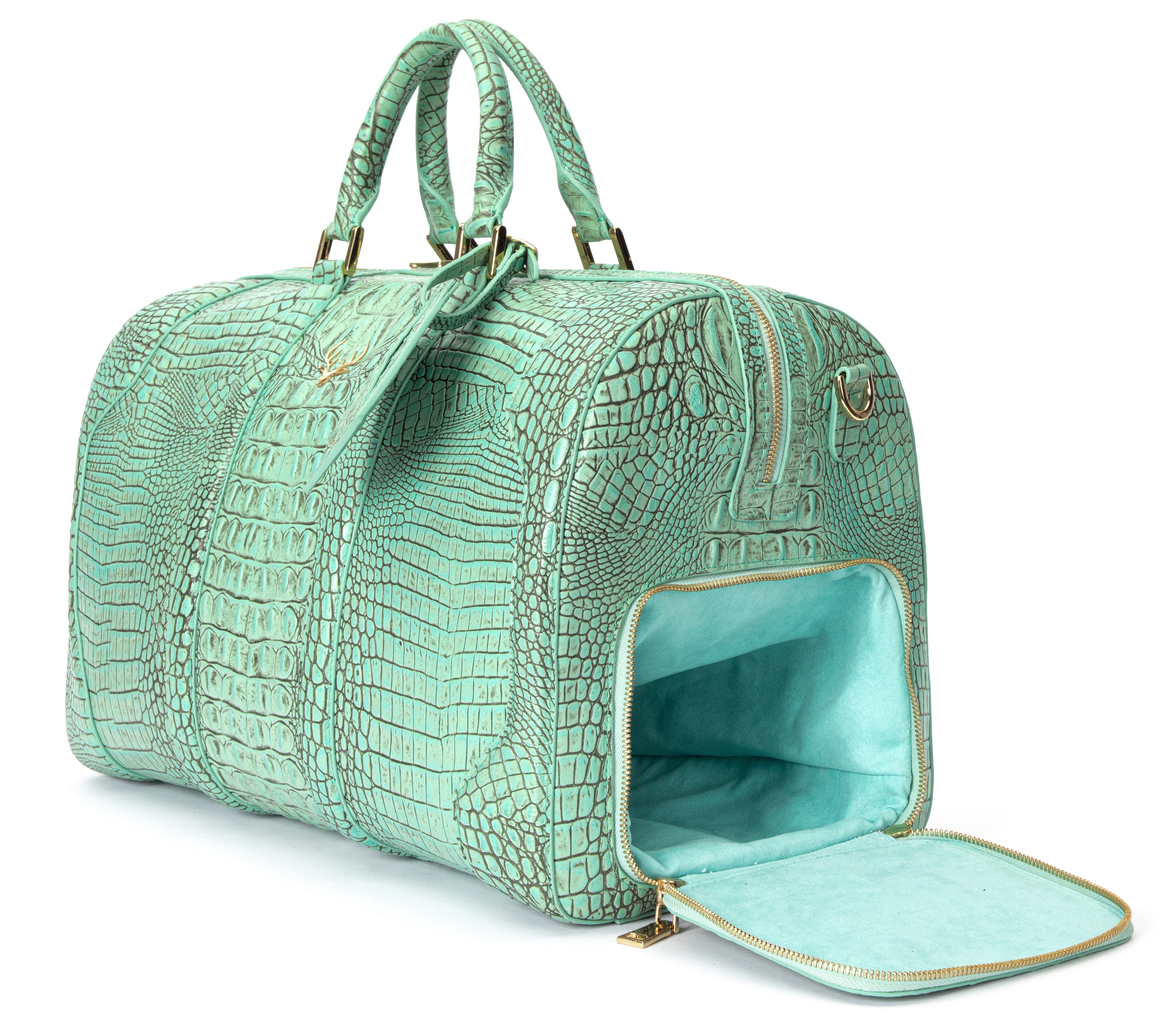 Green Croc Duffel Bag