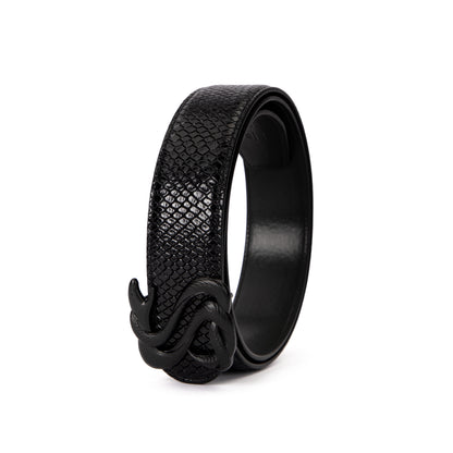 Midnight Black Snakeskin Belt
