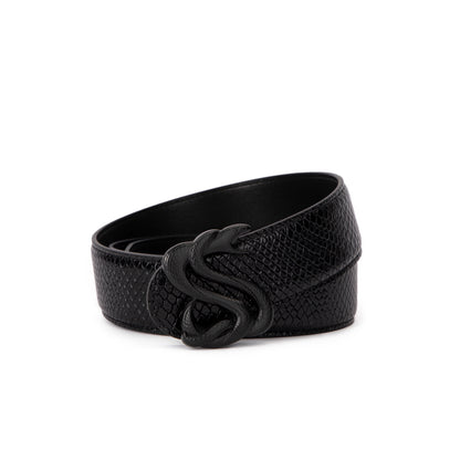 Midnight Black Snakeskin Belt