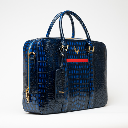 Royal Blue Leather Hand Bag