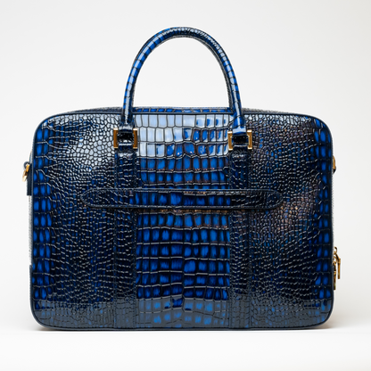 Royal Blue Leather Hand Bag