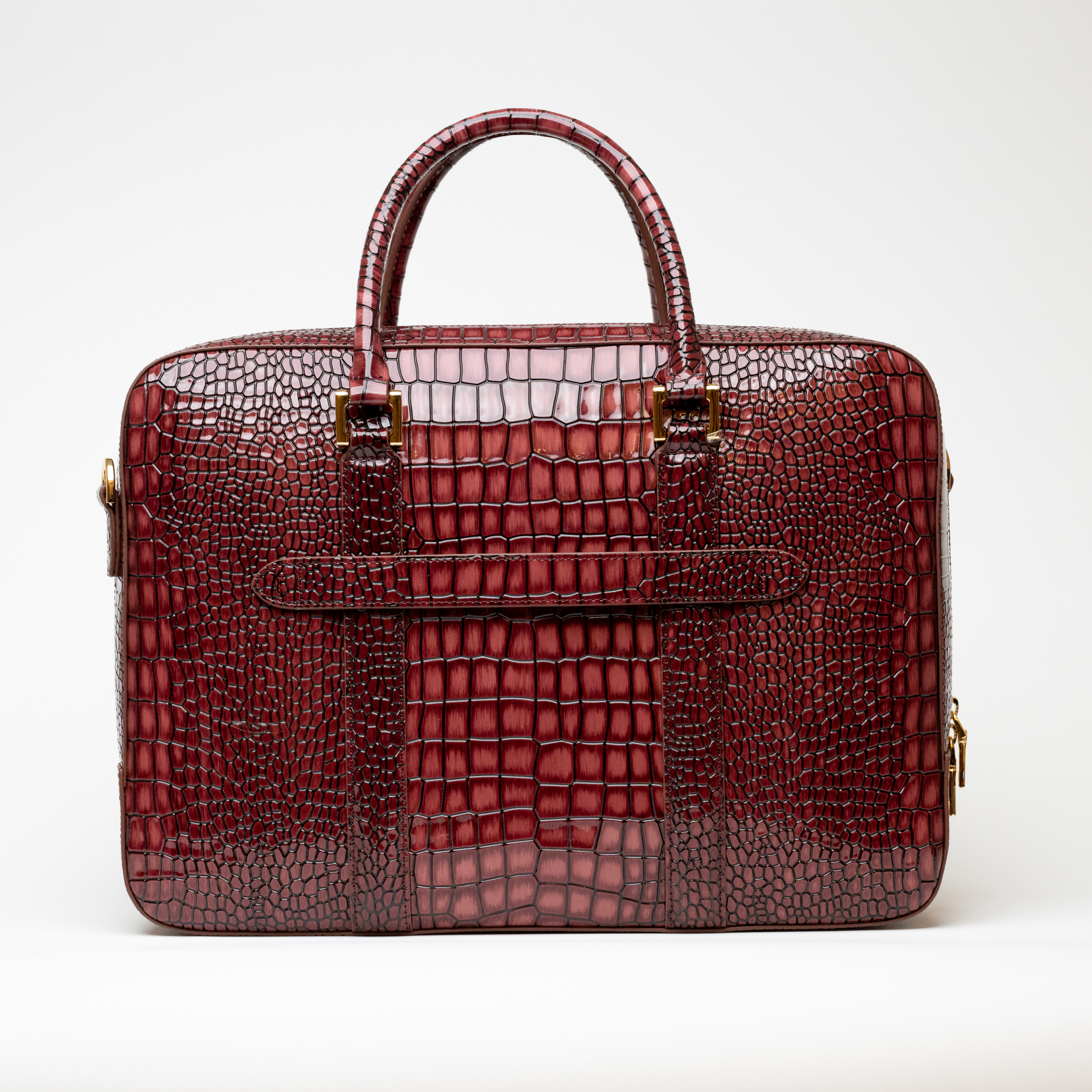 Maroon Crocodile Handbag
