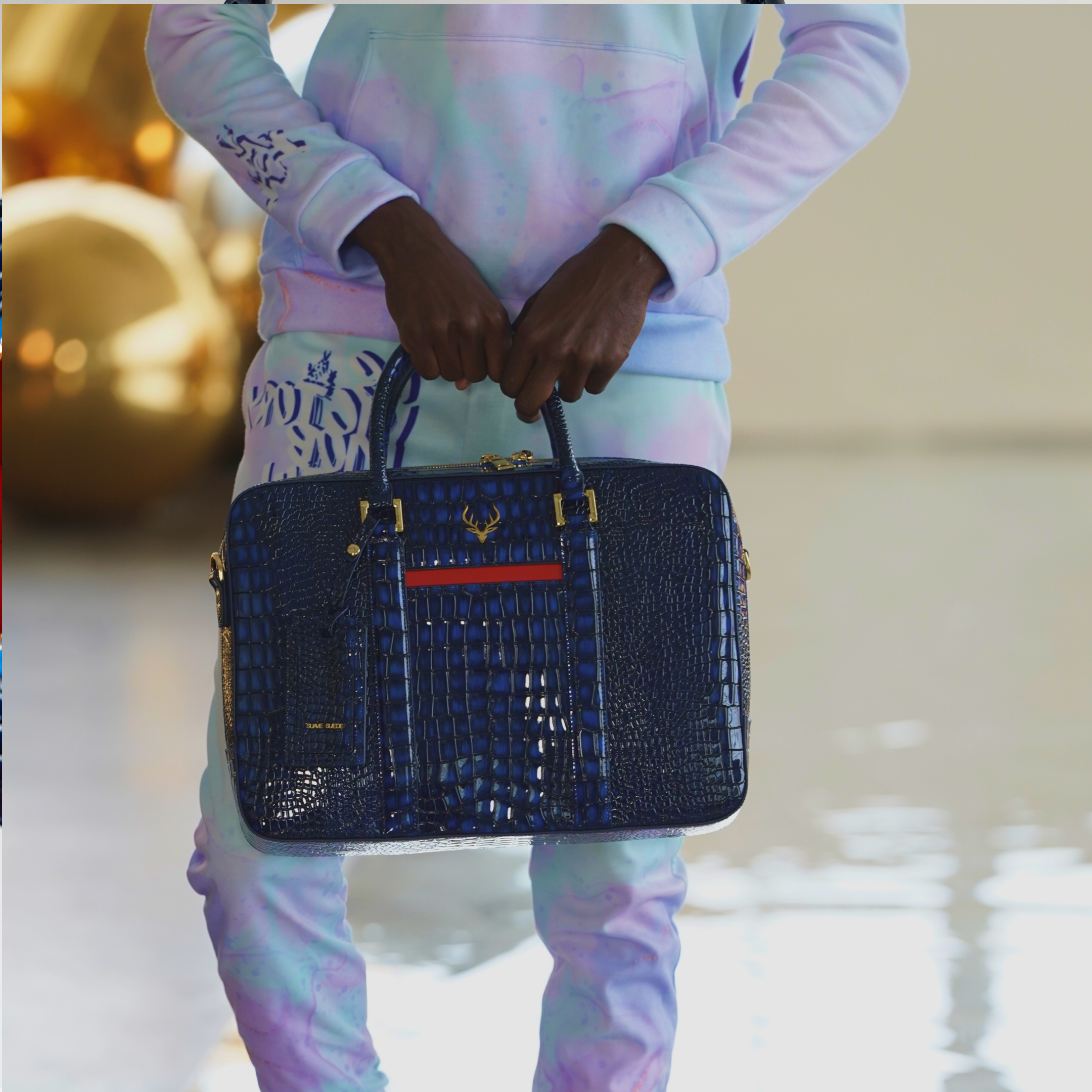 Blue Croc Handbag