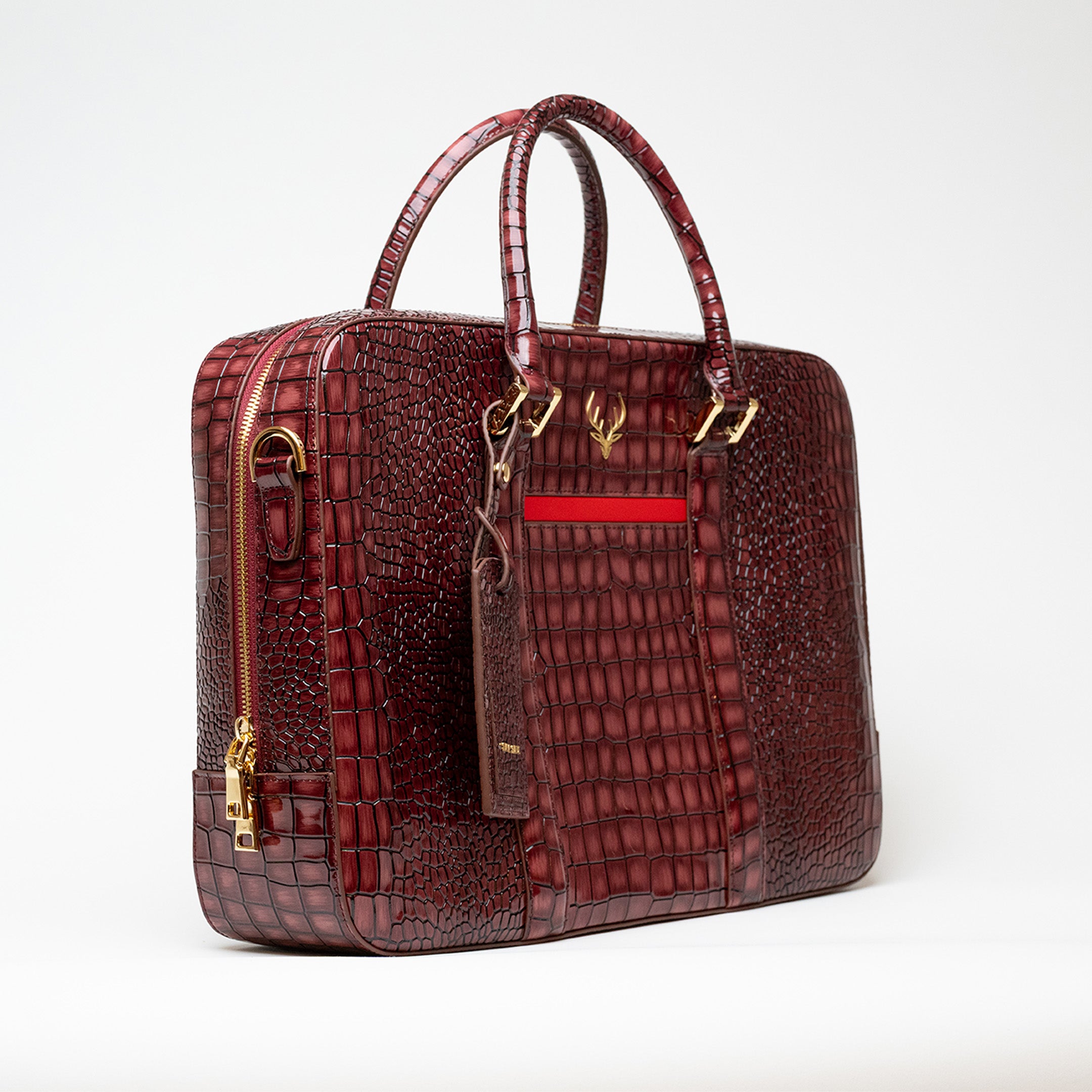 Maroon Crocodile Handbag