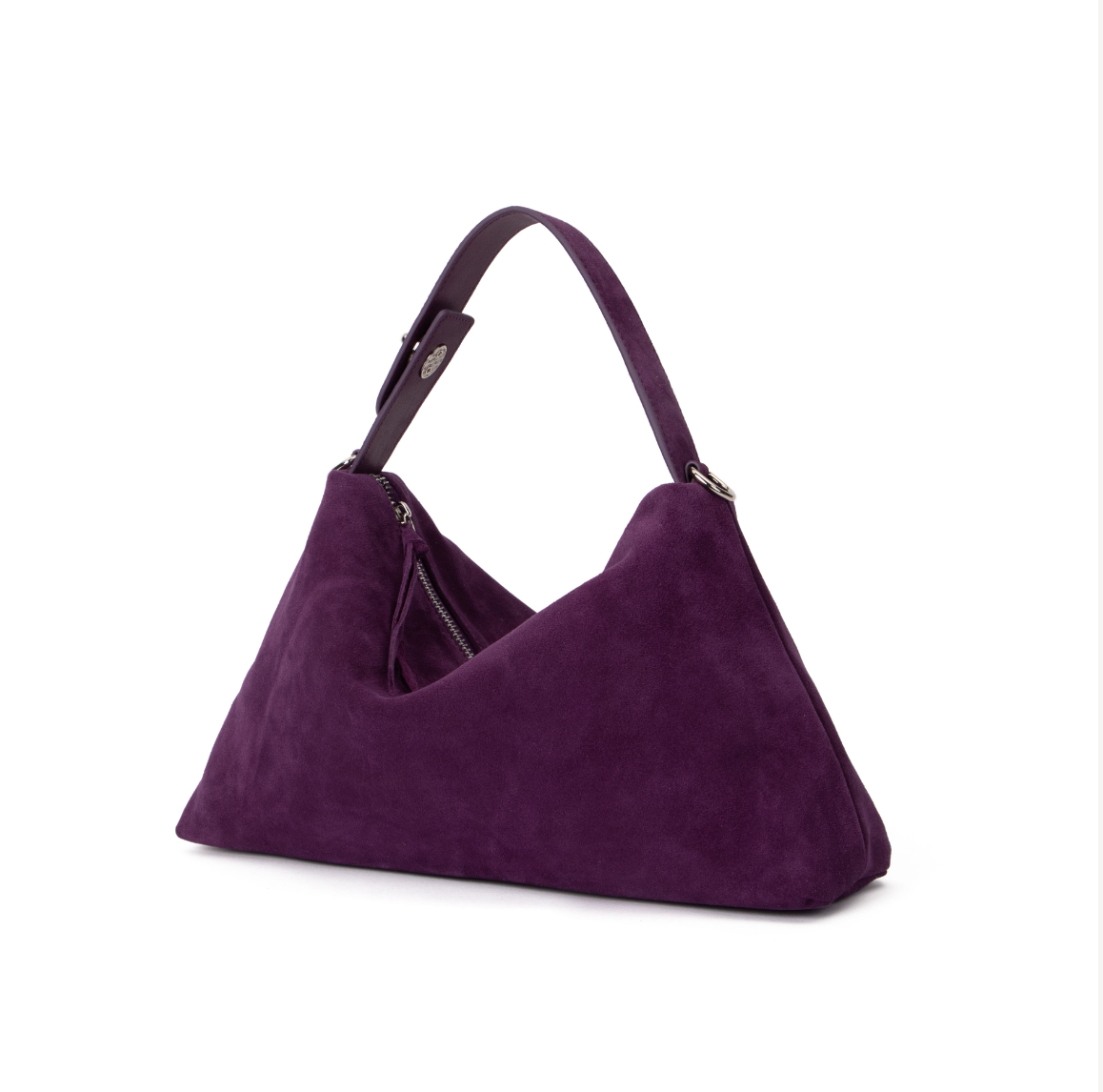 Lavender Plum Suede Shoulder Bag